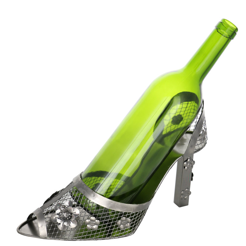 Support à vin de table à chaussures et 1 bouteille pour femmes