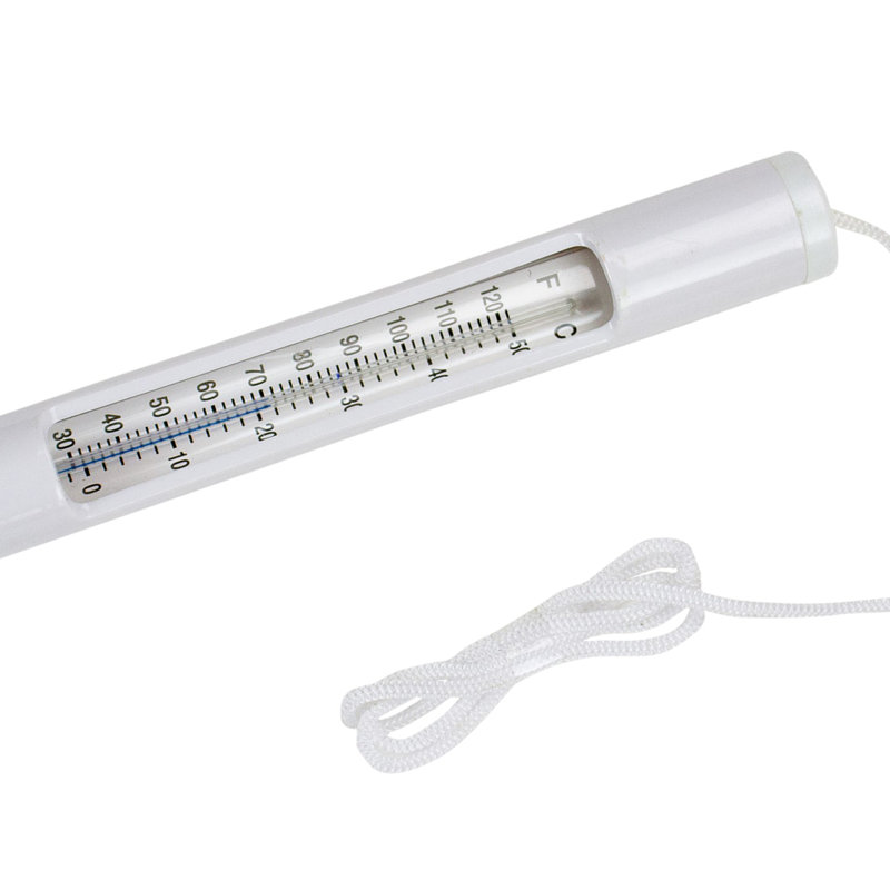 Thermomètre de piscine 6,75 po avec cordon blanc, Blanc