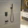 12 inch Shower Faucet System Wall Mounted Rainfall Shower Head with Handheld Sprayer Waterfall Tub Spout and Rough-in Valve