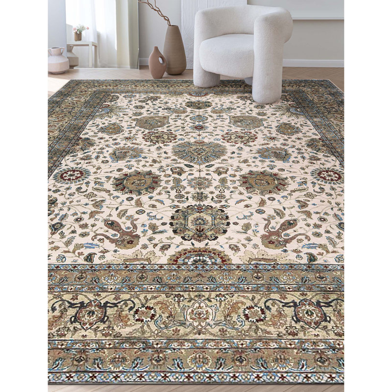 Kashan Wool Oriental Area Rug