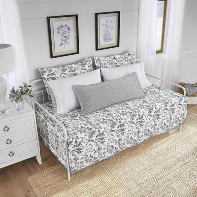 Home - Ensemble de lit de jour, literie légère avec taies décoratives assorties et housse de coussin, décoration intérieure pour toutes les saisons (noir Amberley, lit de jour)