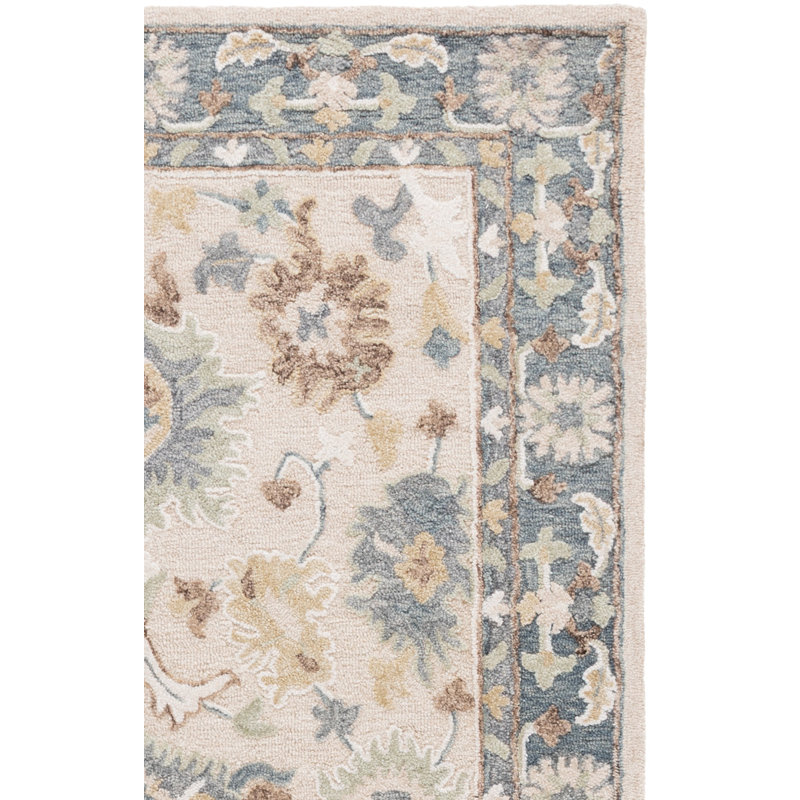 Tapis d'intérieur en laine et coton touffeté à la main ébène, Rectangle 8 pi 0 po x 10 pi 0 po