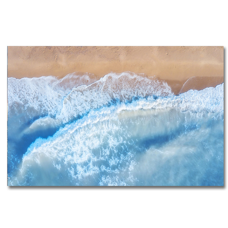 Beach Tides - Photographie sans cadre, Aluminium, H 24 po x l 24 po x P 1,5 po