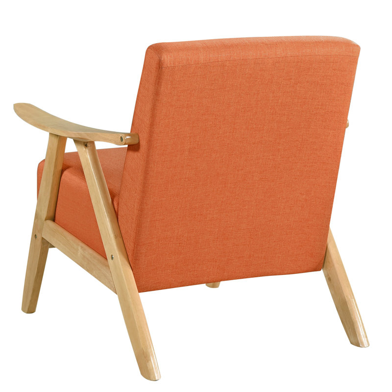 Chaise d'appoint moderne tapissier 1pc, Naturel / orange