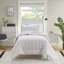 Ensembles de literie pour lit simple / simple TG moderne blanc, ensemble d'édredon en jersey de polyester pour maison douillette