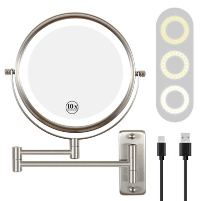 8" LED 1X/10X Magnifying Makeup Mirror