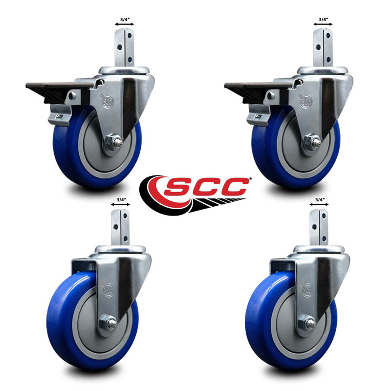 Polyurethane Casters, Blue