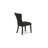 3 Piece Dinette Set for Small Spaces Contains a Round Dining Table with Dropleaf and 2 Black Linen Fabric Upholstered Chairs, Wire brushed Black-2045115402-2045115405