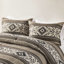 Édredon à chevrons 5 pièces avec coussins 5 pièces, brun pour lit double / grand. Composé de tissu à chevrons, de tissu lavable et nettoyant pour les taches avec coussin double / grand en brun. Tissu, lavable à la machine