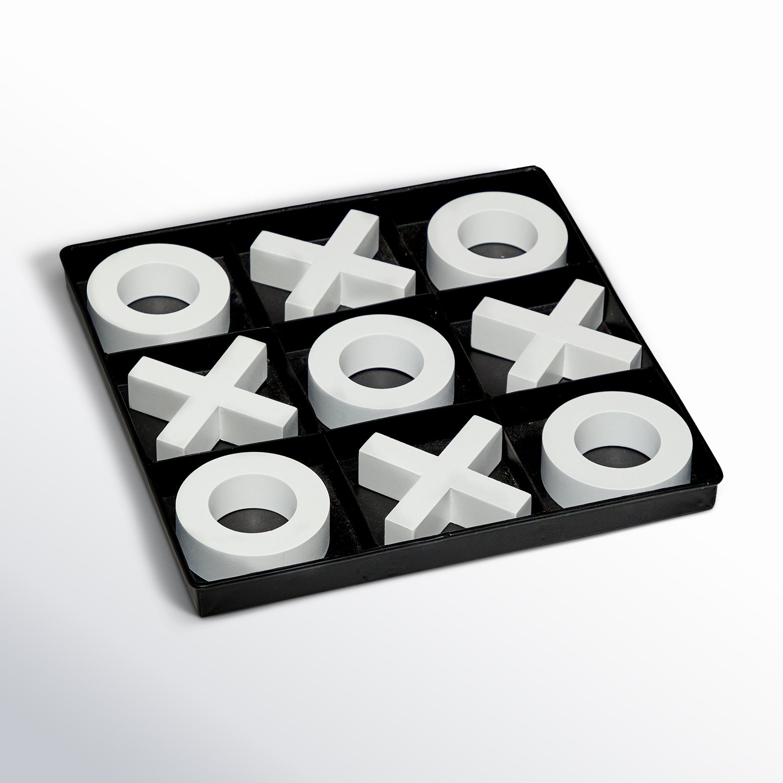 Black Wood Tic-Tac-Toe Game Set