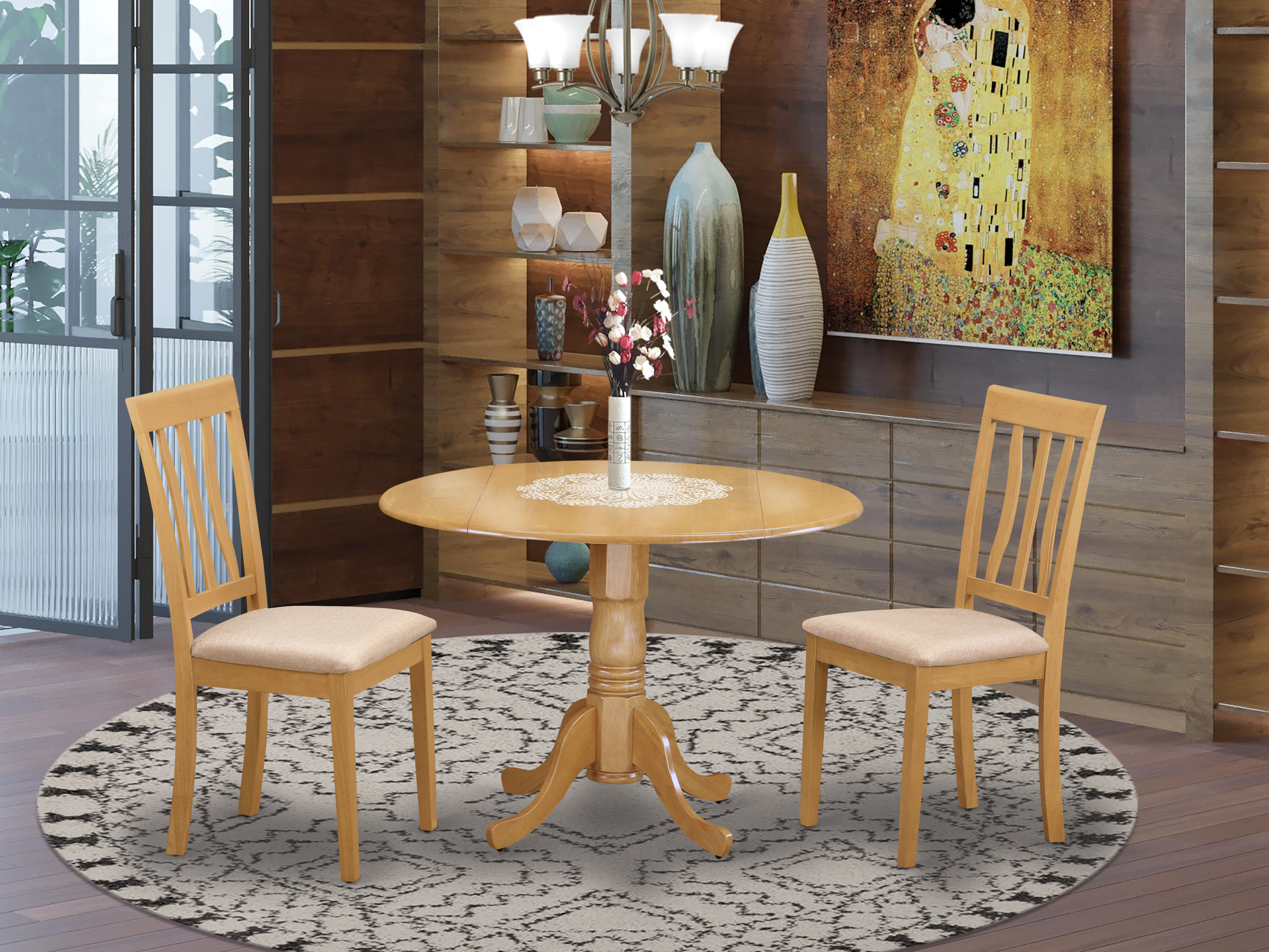 Alcott Hill® Maytham Drop Leaf Rubberwood Solid Wood Dining Set ...