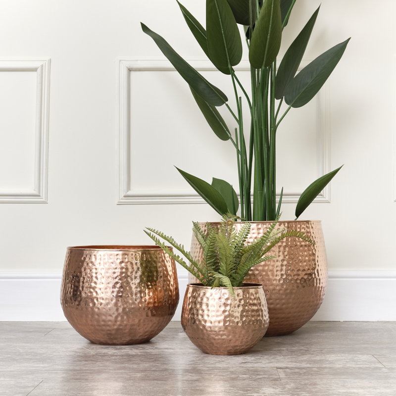 Sarana Planter, Copper, 27cm H x 32cm W x 32cm D