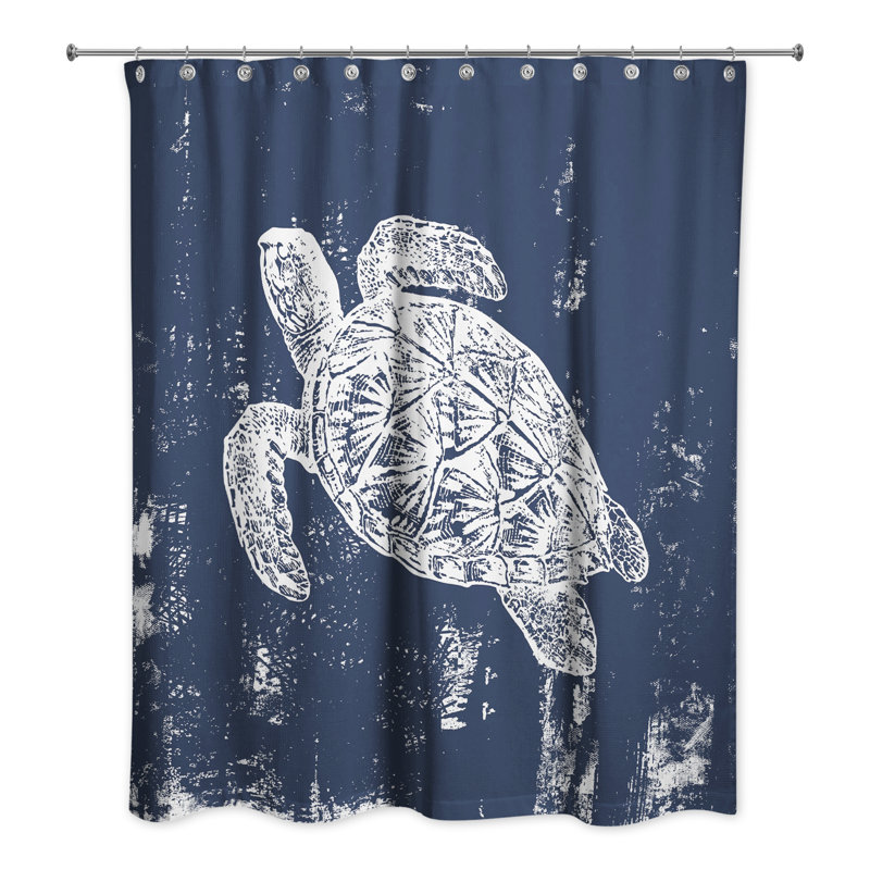 Rideau de douche simple Korsen, Marine