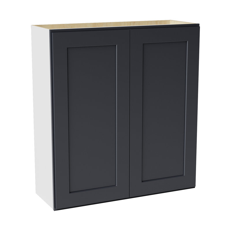 Armoire de cuisine en bois massif prête à assembler, H 36 po x l 33 po x P 12 po, Noir Shaker