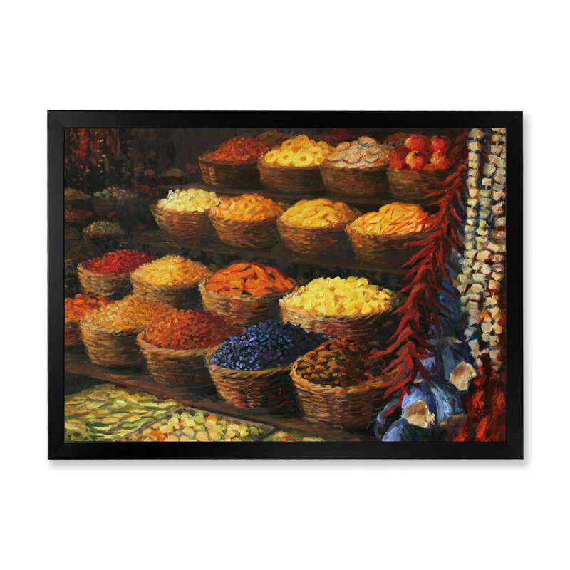 Palette de l'Orient - reproduction sur toile, Cadre d'angle fermé noir, H 8 po x l 12 po x P 1 po