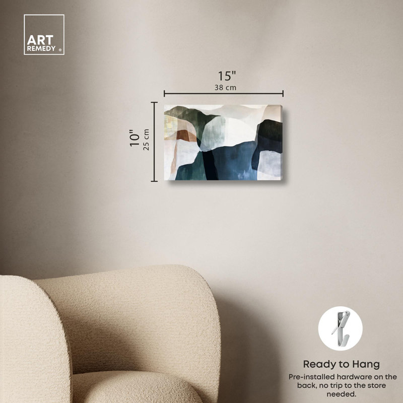 Abstrait numérique sur toile Mountain Mist , H 10 po x l 15 po, Toile tendue