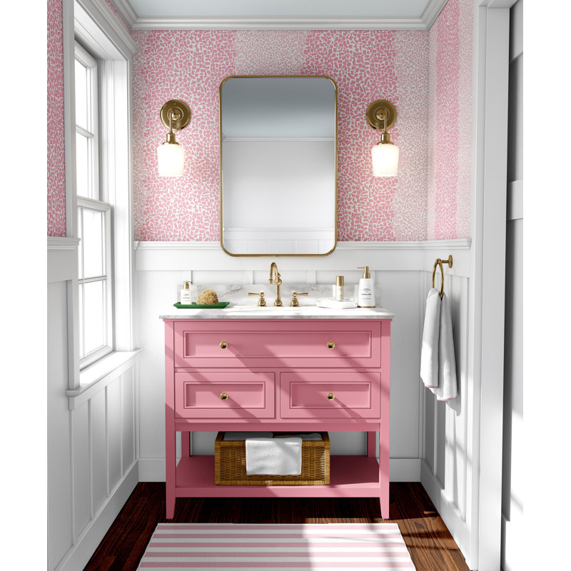 Fifty States Shagreen 10' L x 24" W Wallpaper Roll, Blush, Non-pasted, Paper