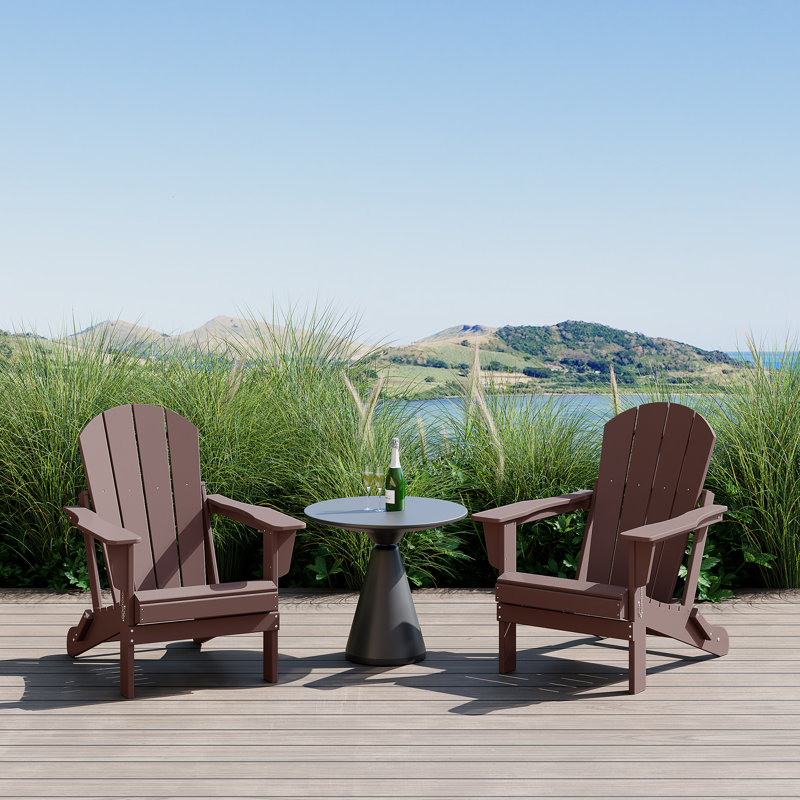 Laguna Foldable Outdoor Adirondack Set, Dark Brown