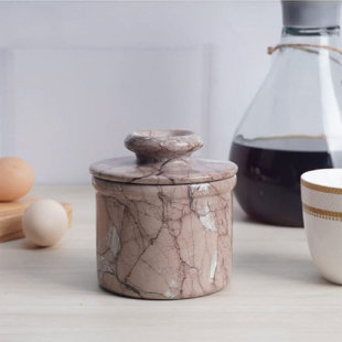 Beurrier français fait à la main en pierre de marbre Marinara - rose 1