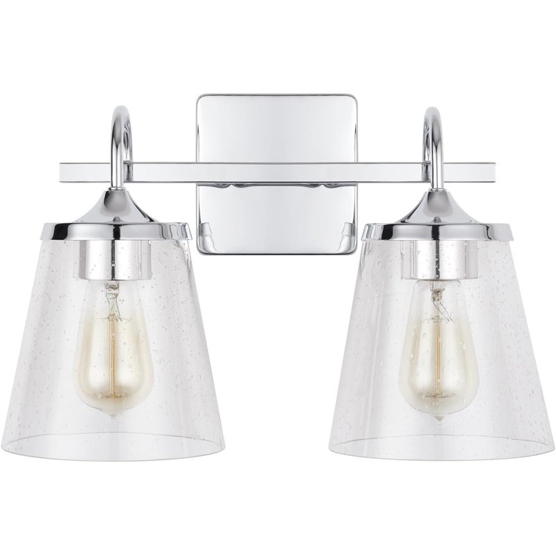 Meuble-lavabo de salle de bain 2 lumières Capital Lighting Jayne - avec finition chromée Mid-Century