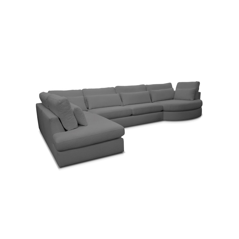 6 Seater Corner Sofa , Graphite, Right Hand Facing