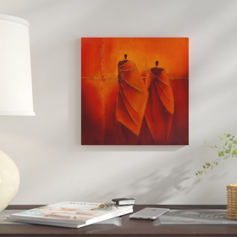 « mystérieux ii », reproduction d’impression sur toile, H 18 po x l 18 po x P 1,5 po, Toile avec cadre noir, Pas de tapis