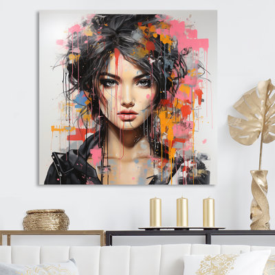 Popart Collage Of Japanese Woman IV - Fashion Canvas Art