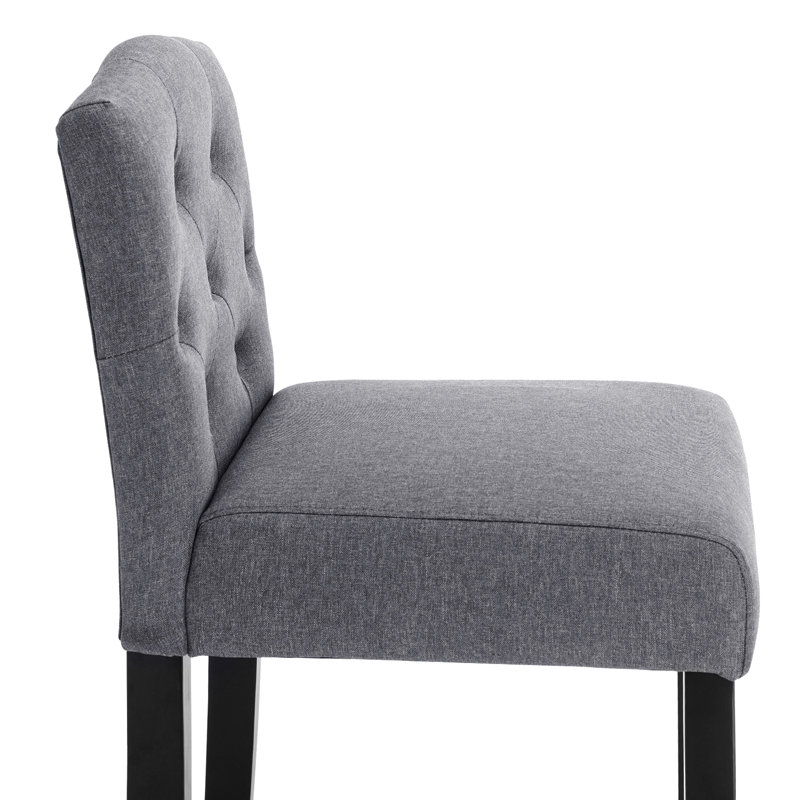 Brooten Upholstered Counter Stool, Dark Grey