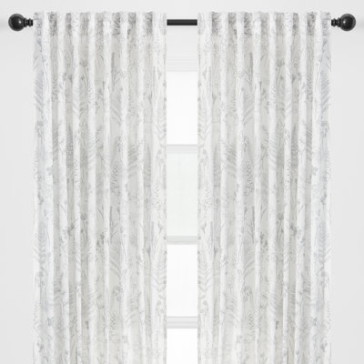 Kinbrae 2-Panel Print Soft Textured Light Filtering Curtain - 3-In-1 Back Tab, Rod Pocket, Ring Tab