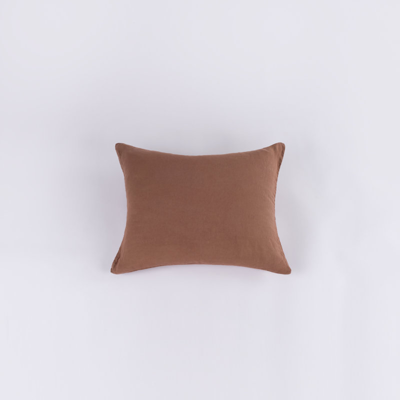 Darama Ash Grey Linen Sham, Standard, Camel