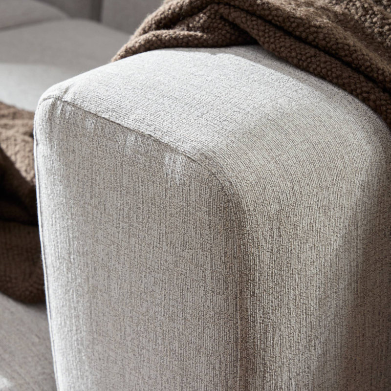 Lawndale 5PC Sectional W/ RAFC-Napa Sandstone, Right Hand Facing, Saxon Charcoal Polyester Blend