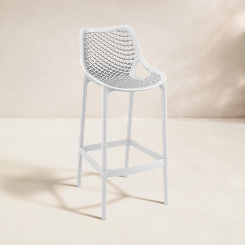 Tabouret de bar pour le patio Farrah, Blanc, 25.6"