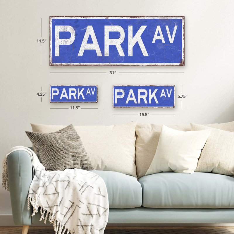 "Panneau de métal vieilli, Park Av"