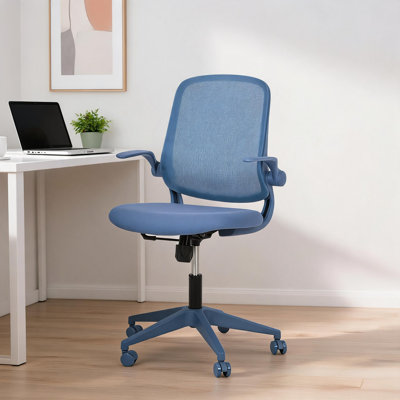Orange Ergonomic Office Chair with Flip-Up Arms, Breathable Mesh Desk Chair with Lumbar Support, Adjustable Swivel Computer Chair