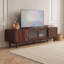Meuble télé en bois avec 2 tiroirs, garde-robe et portes