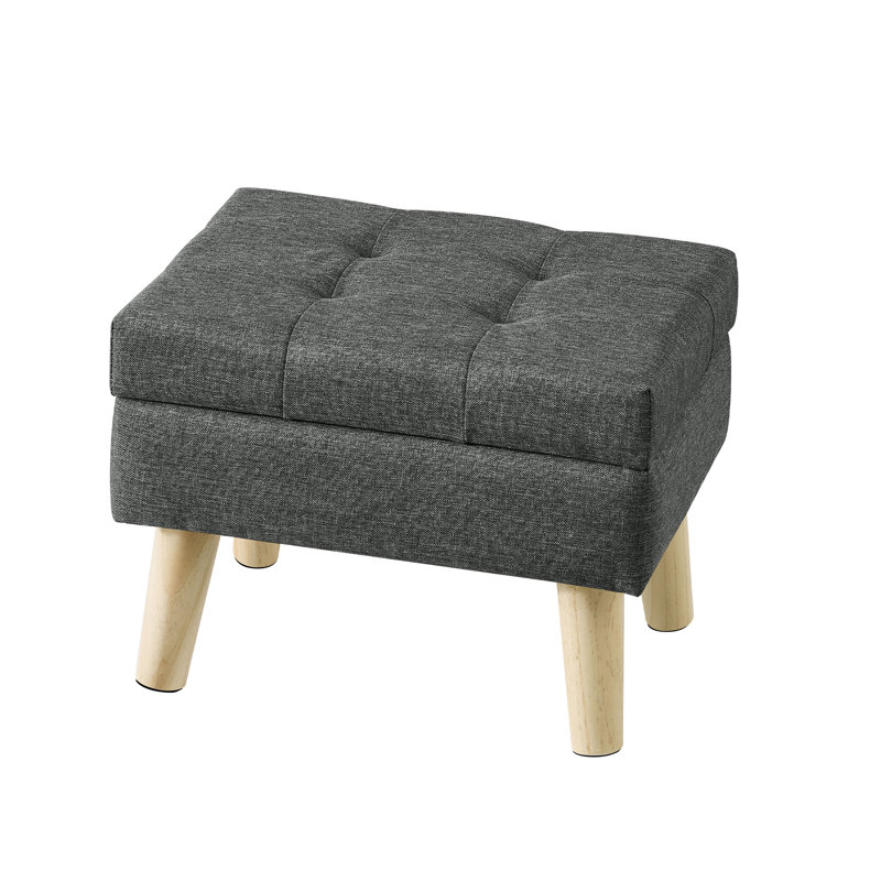 40cm Wide Clear Utility Stool Ottoman, Grey