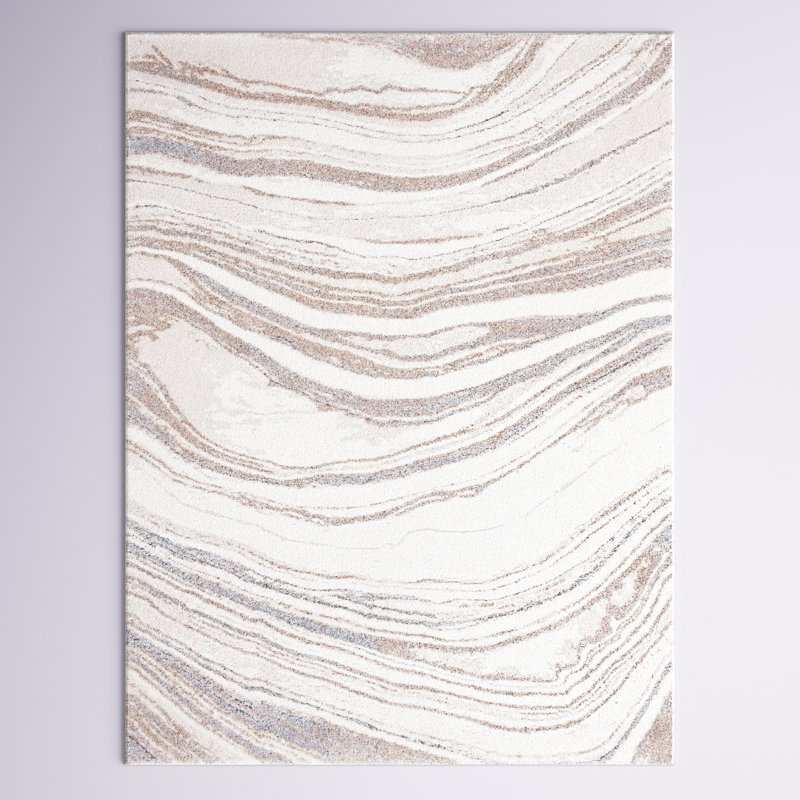 Makenna Ivory/Gray Area Rug, Rectangle 8' x 10'