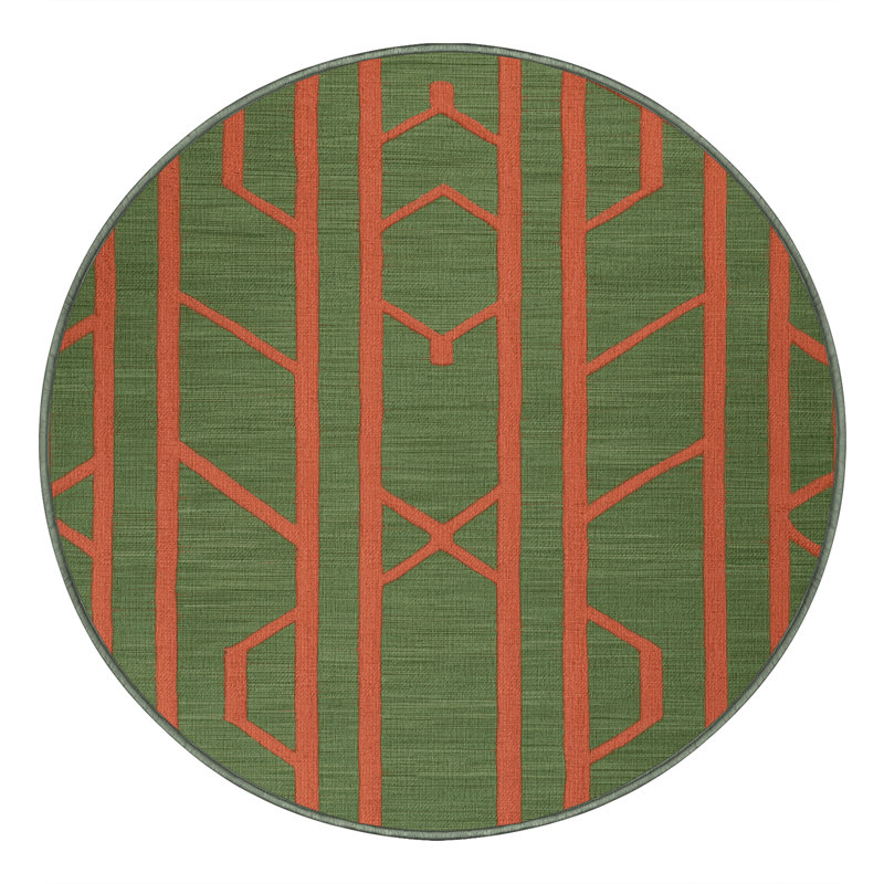 Tapis vert en treillis lavable à la machine, Rond 3 pi
