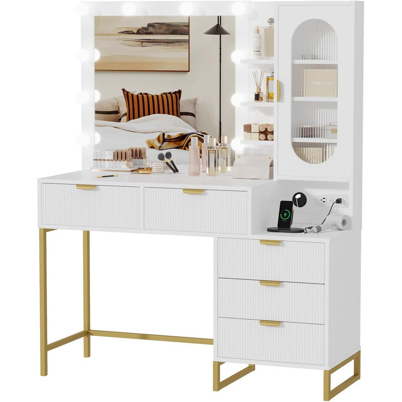 Bureau de maquillage avec miroir de coiffeuse Modern