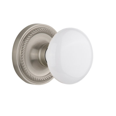 Rope Rosette with White Porcelain Door Knob