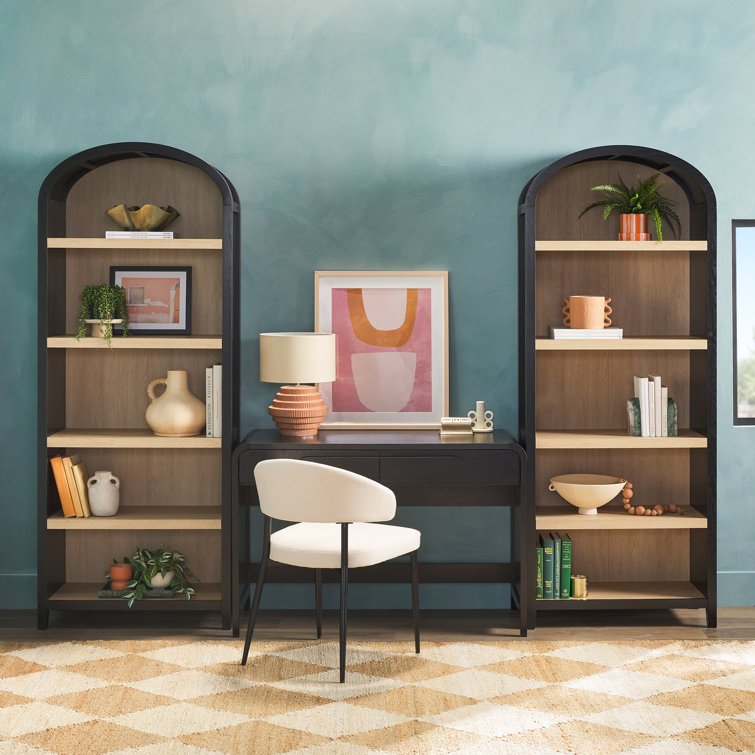 Sitarski 3 Piece Curved Waterfall Writing Desk with Open Arch Bookcases