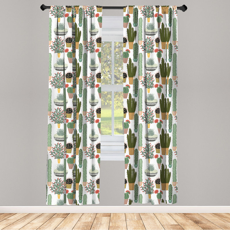 Geometric Semi-Sheer Rod Pocket Curtain Panels, 28" W x 95" L