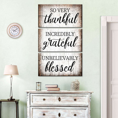 Thankful Grateful Blessed I On Canvas 3 Pieces Set -  Trinx, F3EEF0546AE94E2FA8AF56131D7E04D4