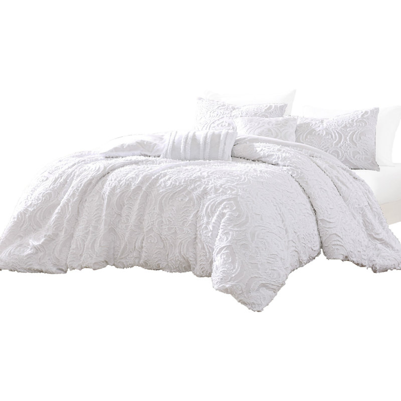 Ensemble d'édredon en microfibre 6 pièces, Édredon de très grande taille et 5 pièces suppl, Blanc