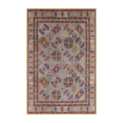 Tapis géométrique brun / gris / bleu