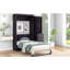 Lit pliant simple avec armoire grise pour le rangement, l'armoire et les tiroirs dans 3 grands rangements pliables-432396892