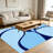 1PC Two-tone Navy and Sky Blue Wavy Abstract Geometric Modern area rugs for Living Room, Soft, All seasons, Easy-maintain, Washable Indoor mat, Farmhouse suitable for for dining room, bedroom, home office...-291888397
