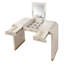 Coiffeuse classique en bois avec miroir rabattable, coiffeuse 3 en 1 avec 2 tiroirs et espace de rangement pour la chambre à coucher, champagne-537415386