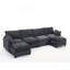 Coussin surdimensionné en velours avec 2 coussins d'assise et d'accoudoirs profonds pour la relaxation