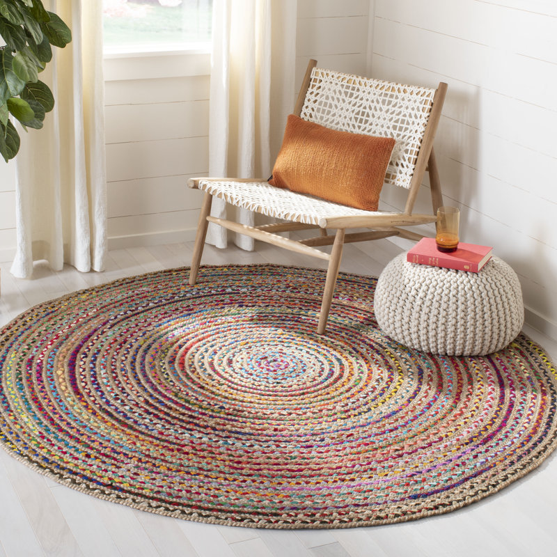 Abhay Hand Woven Jute Rug, Round 9'